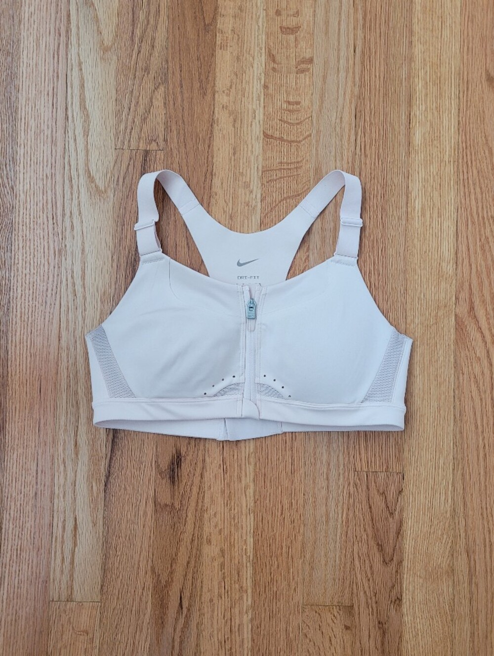 Nike Front-Zip High-Impact Dri-Fit Sports Bra in Pink